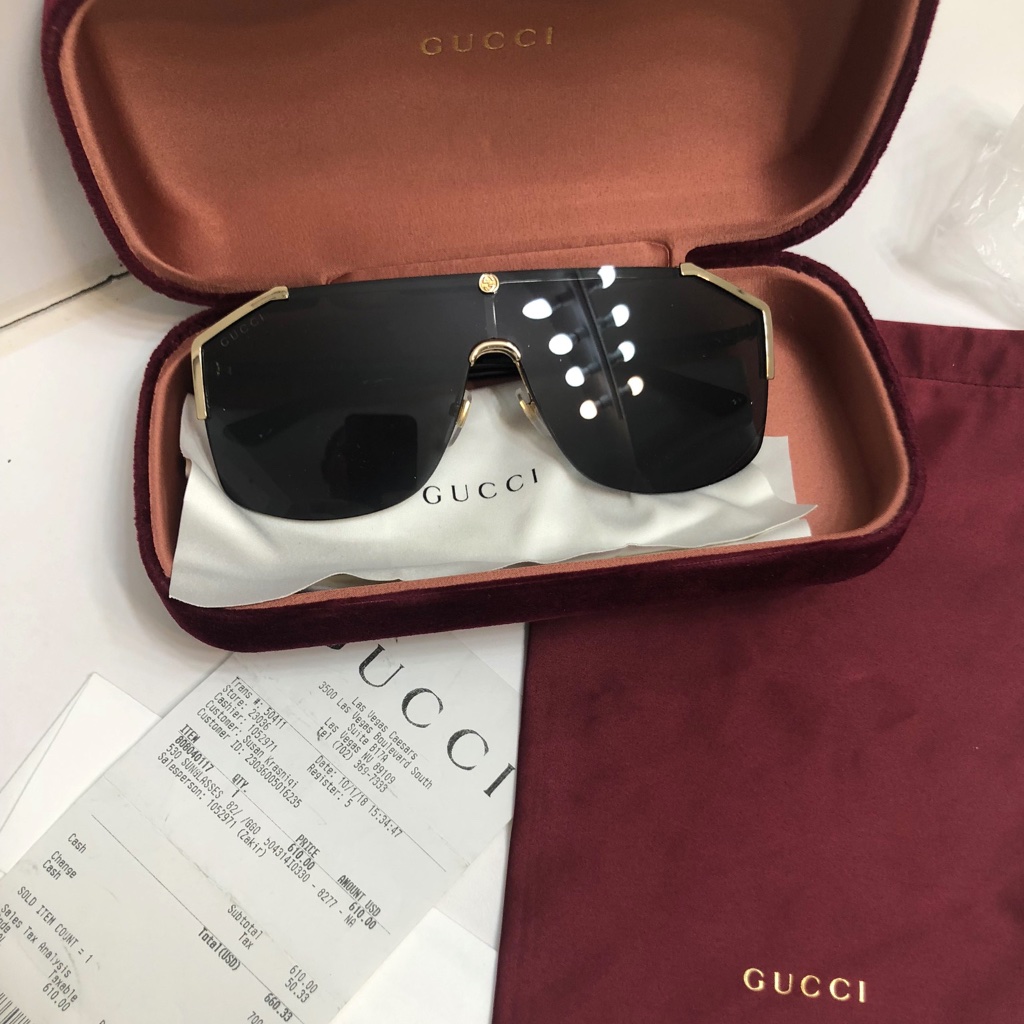 Gucci Sunglassesblack With Gold Trimming